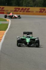 World © Octane Photographic Ltd. Friday 22nd August 2014, Belgian GP, Spa-Francorchamps. - Formula 1 Practice 2. Caterham F1 Team CT05 – Andre Lotterer. Digital Ref: 1080LB1D7666