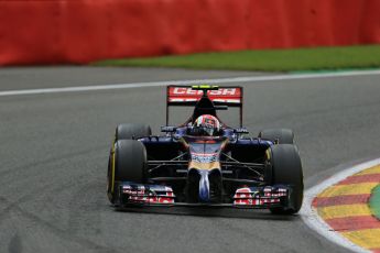 World © Octane Photographic Ltd. Friday 22nd August 2014, Belgian GP, Spa-Francorchamps. - Formula 1 Practice 2. Scuderia Toro Rosso STR 9 – Daniil Kvyat. Digital Ref: 1080LB1D7778
