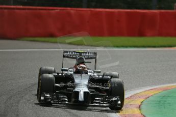 World © Octane Photographic Ltd. Friday 22nd August 2014, Belgian GP, Spa-Francorchamps. - Formula 1 Practice 2. McLaren Mercedes MP4/29 – Kevin Magnussen. Digital Ref: 1080LB1D7798