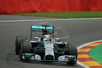 World © Octane Photographic Ltd. Friday 22nd August 2014, Belgian GP, Spa-Francorchamps. - Formula 1 Practice 2. Mercedes AMG Petronas F1 W05 Hybrid – Lewis Hamilton. Digital Ref: 1080LB1D7832