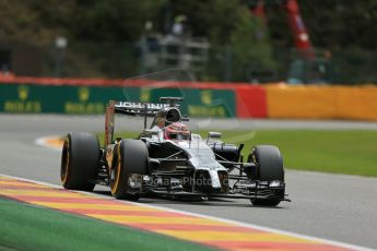 World © Octane Photographic Ltd. Friday 22nd August 2014, Belgian GP, Spa-Francorchamps. - Formula 1 Practice 2. McLaren Mercedes MP4/29 - Jenson Button. Digital Ref: 1080LB1D7849