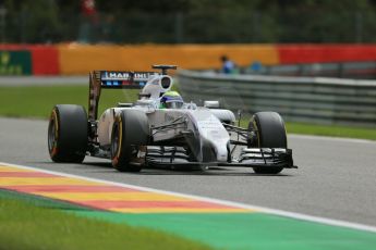 World © Octane Photographic Ltd. Friday 22nd August 2014, Belgian GP, Spa-Francorchamps. - Formula 1 Practice 2. Williams Martini Racing FW36 – Felipe Massa. Digital Ref: 1080LB1D7853