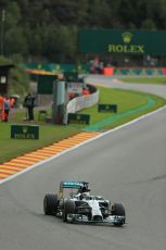 World © Octane Photographic Ltd. Friday 22nd August 2014, Belgian GP, Spa-Francorchamps. - Formula 1 Practice 2. Mercedes AMG Petronas F1 W05 Hybrid – Lewis Hamilton. Digital Ref: 1080LB1D7971