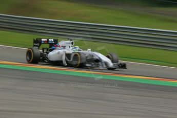 World © Octane Photographic Ltd. Friday 22nd August 2014, Belgian GP, Spa-Francorchamps. - Formula 1 Practice 2. Williams Martini Racing FW36 – Felipe Massa. Digital Ref: 1080LB1D8082