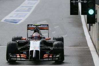 World © Octane Photographic Ltd. Saturday 23rd August 2014, Belgian GP, Spa-Francorchamps. - Formula 1 Practice 3. Sahara Force India VJM07 – Sergio Perez. Digital Ref: 1083LB1D8504