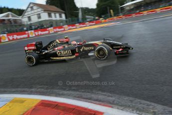 World © Octane Photographic Ltd. Saturday 23rd August 2014, Belgian GP, Spa-Francorchamps. - Formula 1 Practice 3. Lotus F1 Team E22 – Pastor Maldonado. Digital Ref: 1083LB1D8715