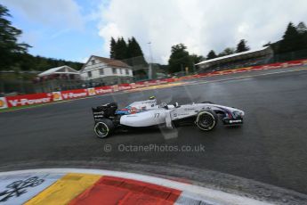 World © Octane Photographic Ltd. Saturday 23rd August 2014, Belgian GP, Spa-Francorchamps. - Formula 1 Practice 3. Williams Martini Racing FW36 – Valtteri Bottas. Digital Ref: 1083LB1D8761