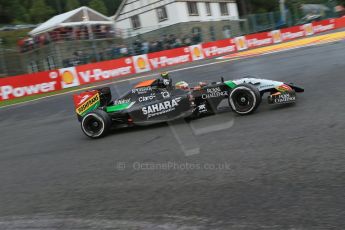 World © Octane Photographic Ltd. Saturday 23rd August 2014, Belgian GP, Spa-Francorchamps. - Formula 1 Practice 3. Sahara Force India VJM07 – Sergio Perez. Digital Ref: 1083LB1D8835