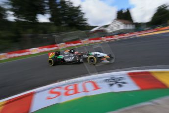 World © Octane Photographic Ltd. Saturday 23rd August 2014, Belgian GP, Spa-Francorchamps. - Formula 1 Practice 3. Sahara Force India VJM07 – Nico Hulkenburg. Digital Ref : 1083LB1D9211