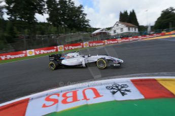 World © Octane Photographic Ltd. Saturday 23rd August 2014, Belgian GP, Spa-Francorchamps. - Formula 1 Practice 3. Williams Martini Racing FW36 – Valtteri Bottas. Digital Ref: 1083LB1D9306