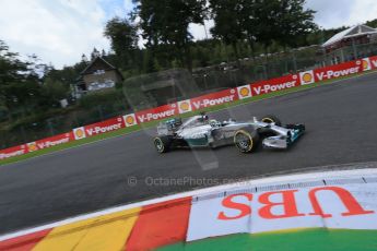 World © Octane Photographic Ltd. Saturday 23rd August 2014, Belgian GP, Spa-Francorchamps. - Formula 1 Practice 3. Mercedes AMG Petronas F1 W05 Hybrid – Lewis Hamilton. Digital Ref: 1083LB1D9423