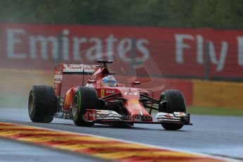 World © Octane Photographic Ltd. Saturday 23rd August 2014, Belgian GP, Spa-Francorchamps. - Formula 1 Qualifying. Scuderia Ferrari F14T - Fernando Alonso. Digital Ref: 1084LB1D0057