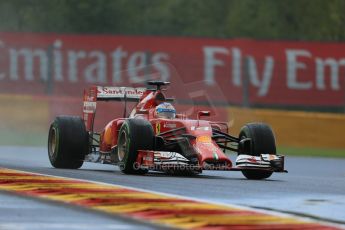 World © Octane Photographic Ltd. Saturday 23rd August 2014, Belgian GP, Spa-Francorchamps. - Formula 1 Qualifying. Scuderia Ferrari F14T - Fernando Alonso. Digital Ref: 1084LB1D0058