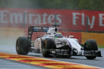 World © Octane Photographic Ltd. Saturday 23rd August 2014, Belgian GP, Spa-Francorchamps. - Formula 1 Qualifying. Williams Martini Racing FW36 – Felipe Massa. Digital Ref: 1084LB1D0126