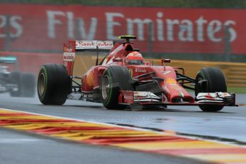 World © Octane Photographic Ltd. Saturday 23rd August 2014, Belgian GP, Spa-Francorchamps. - Formula 1 Qualifying. Scuderia Ferrari F14T – Kimi Raikkonen. Digital Ref: 1084LB1D0142