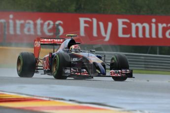 World © Octane Photographic Ltd. Saturday 23rd August 2014, Belgian GP, Spa-Francorchamps. - Formula 1 Qualifying. Scuderia Toro Rosso STR 9 – Daniil Kvyat. Digital Ref: 1084LB1D0161