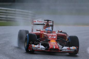 World © Octane Photographic Ltd. Saturday 23rd August 2014, Belgian GP, Spa-Francorchamps. - Formula 1 Qualifying. Scuderia Ferrari F14T - Fernando Alonso. Digital Ref: 1084LB1D9681