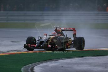World © Octane Photographic Ltd. Saturday 23rd August 2014, Belgian GP, Spa-Francorchamps. - Formula 1 Qualifying. Lotus F1 Team E22 - Romain Grosjean. Digital Ref: 1084LB1D9745
