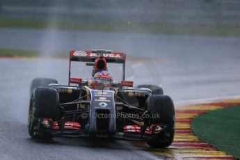 World © Octane Photographic Ltd. Saturday 23rd August 2014, Belgian GP, Spa-Francorchamps. - Formula 1 Qualifying. Lotus F1 Team E22 - Romain Grosjean. Digital Ref: 1084LB1D9752