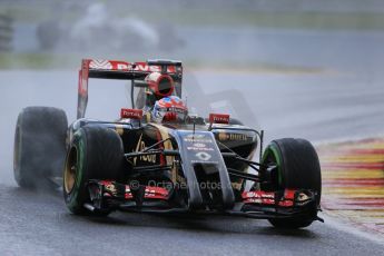 World © Octane Photographic Ltd. Saturday 23rd August 2014, Belgian GP, Spa-Francorchamps. - Formula 1 Qualifying. Lotus F1 Team E22 - Romain Grosjean. Digital Ref: 1084LB1D9902