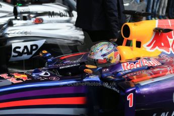 World © Octane Photographic Ltd. Saturday 23rd August 2014, Belgian GP, Spa-Francorchamps. Formula 1 Qualifying Parc Ferme. Infiniti Red Bull Racing RB10 - Sebastian Vettel. Digital Ref: 1085LB1D0207