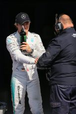 World © Octane Photographic Ltd. Saturday 23rd August 2014, Belgian GP, Spa-Francorchamps. - Formula 1 Qualifying Parc Ferme. Mercedes AMG Petronas - Nico Rosberg. Digital Ref: 1085LB1D0245