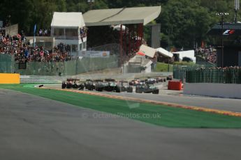 World © Octane Photographic Ltd. Sunday 24th August 2014, Belgian GP, Spa-Francorchamps. - Formula 1 Race. All the F1 grid successful around the 1st corner. Digital Ref: 1090LB1D1735