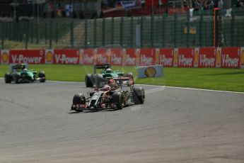 World © Octane Photographic Ltd. Sunday 24th August 2014, Belgian GP, Spa-Francorchamps. - Formula 1 Race. Lotus F1 Team E22 – Pastor Maldonado. Digital Ref: 1090LB1D1786