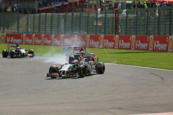 World © Octane Photographic Ltd. Sunday 24th August 2014, Belgian GP, Spa-Francorchamps. - Formula 1 Race. Sahara Force India VJM07 – Sergio Perez. Digital Ref: 1090LB1D1816