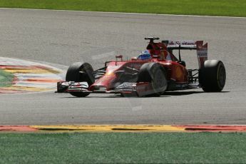 World © Octane Photographic Ltd. Sunday 24th August 2014, Belgian GP, Spa-Francorchamps. - Formula 1 Race. Scuderia Ferrari F14T - Fernando Alonso. Digital Ref: 1090LB1D2070