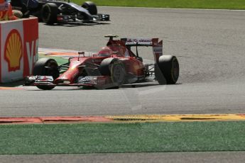 World © Octane Photographic Ltd. Sunday 24th August 2014, Belgian GP, Spa-Francorchamps. - Formula 1 Race. Scuderia Ferrari F14T – Kimi Raikkonen. Digital Ref: 1090LB1D2095