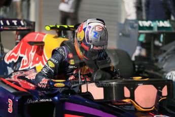 World © Octane Photographic Ltd. Sunday 24th August 2014, Belgian GP, Spa-Francorchamps. - Formula 1 Parc Ferme. Infiniti Red Bull Racing RB10 – Daniel Ricciardo. Digital Ref: 1091LB1D2212