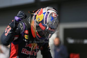 World © Octane Photographic Ltd. Sunday 24th August 2014, Belgian GP, Spa-Francorchamps. - Formula 1 Parc Ferme. Infiniti Red Bull Racing RB10 – Daniel Ricciardo. Digital Ref: 1091LB1D2219