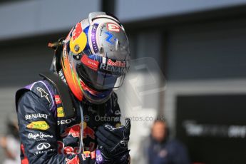 World © Octane Photographic Ltd. Sunday 24th August 2014, Belgian GP, Spa-Francorchamps. - Formula 1 Parc Ferme. Infiniti Red Bull Racing RB10 – Daniel Ricciardo. Digital Ref: 1091LB1D2226
