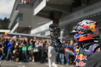 World © Octane Photographic Ltd. Sunday 24th August 2014, Belgian GP, Spa-Francorchamps. - Formula 1 Parc Ferme. Infiniti Red Bull Racing RB10 – Daniel Ricciardo. Digital Ref: 1091LB1D2234