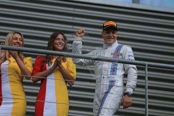 World © Octane Photographic Ltd. Sunday 24th August 2014, Belgian GP, Spa-Francorchamps. - Formula 1 Race Podium. Williams Martini Racing FW36 – Valtteri Bottas. Digital Ref: 1091LB1D2253