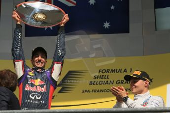 World © Octane Photographic Ltd. Sunday 24th August 2014, Belgian GP, Spa-Francorchamps. - Formula 1 Race Podium. Infiniti Red Bull Racing RB10 – Daniel Ricciardo. Digital Ref: 1091LB1D2340