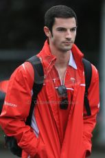 World © Octane Photographic Ltd. Saturday 23rd August 2014, Belgian GP, Spa-Francorchamps. - Formula 1 Paddock. Marussia F1 Team Reserve Driver - Alexander Rossi. Digital Ref: