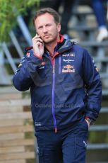 World © Octane Photographic Ltd. Saturday 23rd August 2014, Belgian GP, Spa-Francorchamps. Formula 1 Paddock. Infiniti Red Bull Racing - Christian Horner. Digital Ref:
