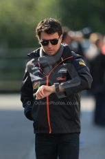 World © Octane Photographic Ltd. Sunday 24th August 2014, Belgian GP, Spa-Francorchamps. - Formula 1 Paddock. Sahara Force India – Sergio Perez. Digital Ref: 1088LB1D1443