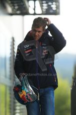 World © Octane Photographic Ltd. Sunday 24th August 2014, Belgian GP, Spa-Francorchamps. Formula 1 Paddock. Infiniti Red Bull Racing - Sebastian Vettel. Digital Ref: