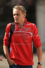 World © Octane Photographic Ltd. Sunday 24th August 2014, Belgian GP, Spa-Francorchamps. - Formula 1 Paddock. Marussia F1 Team – Max Chilton. Digital Ref: 1088LB1D1561