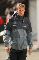 World © Octane Photographic Ltd. Sunday 24th August 2014, Belgian GP, Spa-Francorchamps. - Formula 1 Paddock. McLaren Mercedes - Jenson Button. Digital Ref: 1088LB1D1589