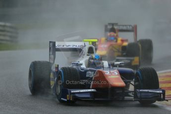 World © Octane Photographic Ltd. Friday Saturday 23rd August 2014. GP2 Race 1 – Belgian GP, Spa-Francorchamps. Johnny Cecotto - Trident and Raffaele Marciello - Racing Engineering. Digital Ref : 1086LB1D0346