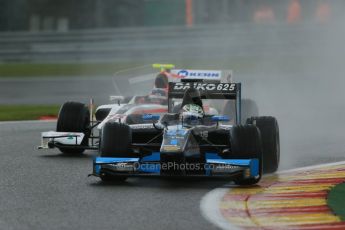 World © Octane Photographic Ltd. Friday Saturday 23rd August 2014. GP2 Race 1 – Belgian GP, Spa-Francorchamps. Nathanael Berthon - Venezuela GP Lazarus and Simon Trummer - Rapax. Digital Ref : 1086LB1D0665