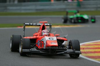 World © Octane Photographic Ltd. Saturday 23rd August 2014. GP3 Race 1 Session, Belgian GP, Spa-Francorchamps. Jann Mardenborough - Arden International and Nick Yelloly - Status Grand Prix. Digital Ref : 1081LB1D1100