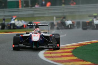 World © Octane Photographic Ltd. Saturday 23rd August 2014. GP3 Race 1 Session, Belgian GP, Spa-Francorchamps. Kevin Ceccon - Jenzer Motorsport followed by Nelson Mason and Sebastian Balthasar - Hilmer Motorsport. Digital Ref : 1081LB1D1279