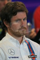 World © Octane Photographic Ltd. Friday 18th 2014. Belgian GP, Spa-Francorchamps Formula 1 FIA Press Conference. Williams Martini Racing Head of Vehicle Performance - Rob Smedley. Digital Ref: 1082LB1D8106