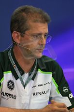 World © Octane Photographic Ltd. Friday 22nd August 2014. Belgian GP, Spa-Francorchamps Formula 1 FIA Press Conference. Caterham F1 Team Performance Director – John Iley. Digital Ref: 1082LB1D8122