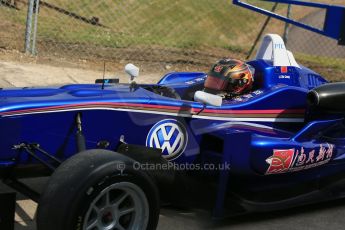 World © Octane Photographic Ltd. Cooper Tyres British Formula 3 (F3). Rockingham - Qualifying, Sunday 4th May 2014. Dallara F310 Volkswagen - Peter Li Zhi Cong - Carlin. Digital Ref : 0920lb1d1525